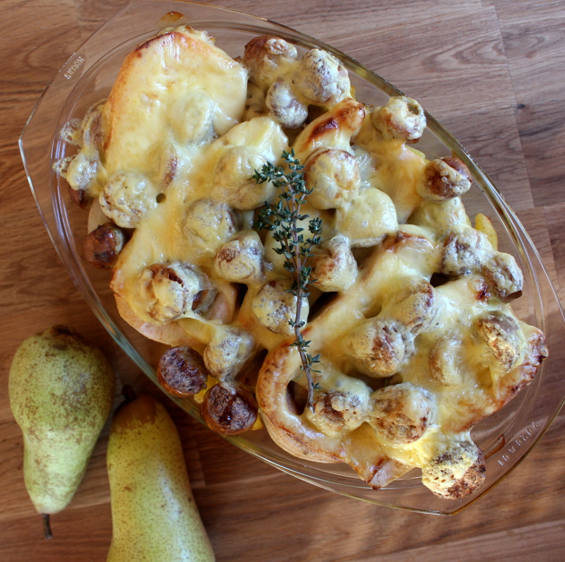 Kartoffel-Birnenauflauf mit grober Bratwurst06 – undiversell